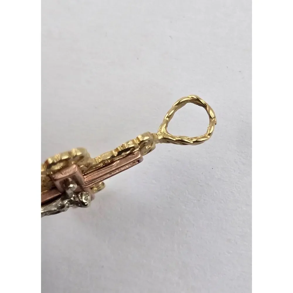 Michael Anthony 14k Tri-Color Gold Cross Crucifix 4.4g. large bale for chain